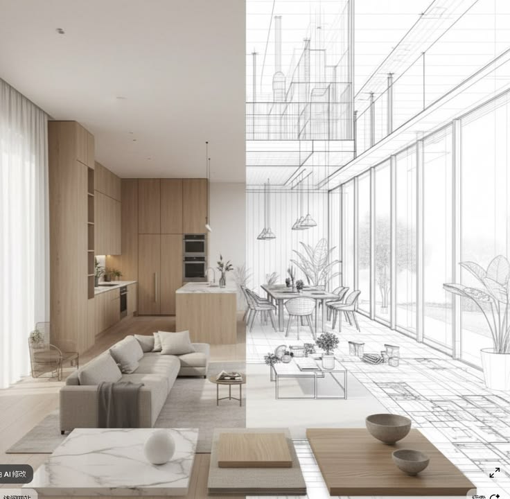 Luxury living room apartment interior